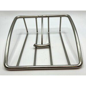 Spectrum Euro Weighted Napkin Holder Satin Silver Chrome Sleek Sturdy Steel